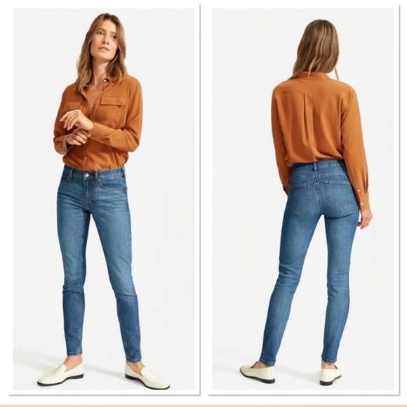 Everlane Denim - Everlane The Mid-Rise Skinny Jean Mid-Blue Ankle